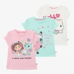 LA CASA DE GABBY - Polo Niña Pack X3 Manga Corta Algodón Gabbys Dollhouse