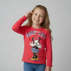 DISNEY - Polo Niña Manga Larga Algodón Minnie