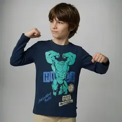 MARVEL - Polo Niño Manga Larga Algodón Avengers