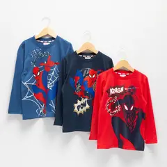 SPIDERMAN - Polo Niño Pack X3 Manga Larga Algodón Spider-Man