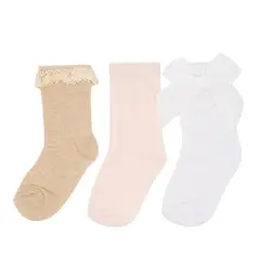 YAMP - Medias Largas Niña Pack X3 Algodón