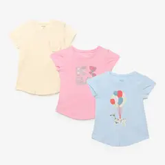 YAMP - Polo Niña Pack X3 Manga Corta Algodón