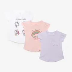 YAMP - Polo Niña Pack X3 Manga Corta Algodón
