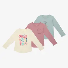 YAMP - Polo Niña Pack X3 Manga Larga Algodón