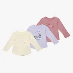 YAMP - Polo Niña Pack X3 Manga Larga Algodón