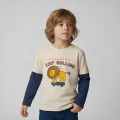 YAMP - Polo Niño Manga Larga Algodón