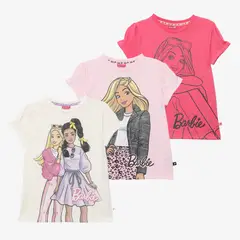 BARBIE - Polo Niña Pack X3 Manga Corta Algodón