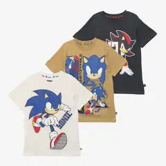 SONIC - Polo Niño Pack X3 Manga Corta Algodón
