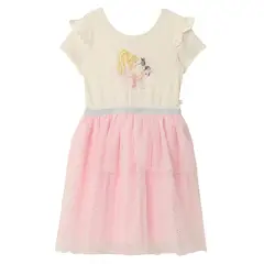 BARBIE - Vestido Niña Manga Corta Algodón