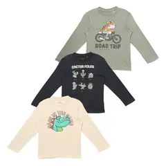 YAMP - Polo Niño Pack X3 Manga Larga Algodón