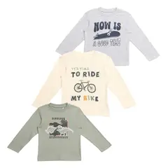 YAMP - Polo Niño Pack X3 Manga Larga Algodón