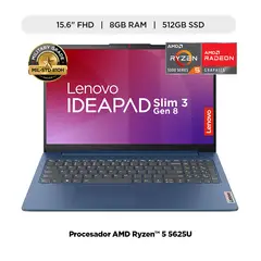 LENOVO - Laptop Ideapad Slim 3 Amd Ryzen 5 8gb Ram 512gb Ssd 15.6" Fhd Serie 5000