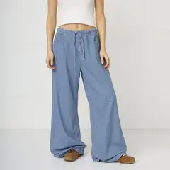 SYBILLA - Pantalón Wide Leg Tiro Medio Mujer