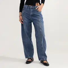 SYBILLA - Jean Baggy Tiro Medio Mujer