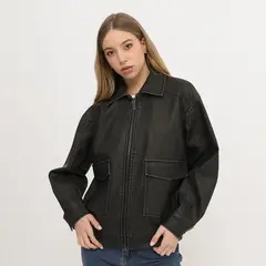 SYBILLA - CASACA DADDY PU (AV) BLACK WASHED S