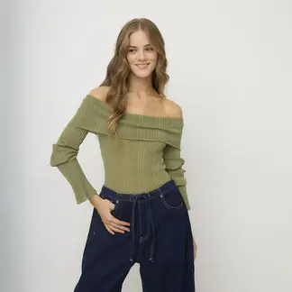 SYBILLA - Chompa Off Shoulder Mujer