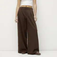 SYBILLA - Pantalón Wide Leg Tiro Alto Mujer