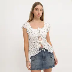 SYBILLA - Blusa Manga Corta Mujer