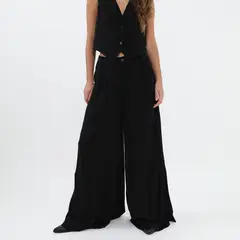 DENIMLAB - PANTALON FLUIDO VISCOSA BRUSH PRINT S