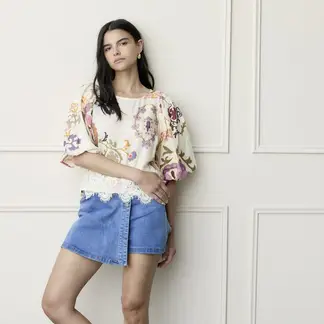 BASEMENT - Blusa Manga Globo Mujer