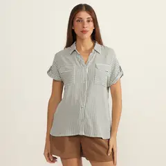 ELLE - BLUSA RAYA MC LT BLUE STRIPES L