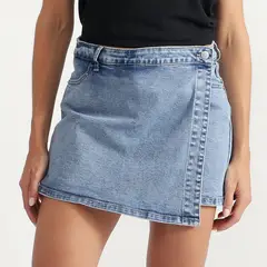 UNIVERSITY CLUB - Falda Short Denim Mujer