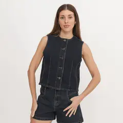 UNIVERSITY CLUB - Chaleco Denim Mujer