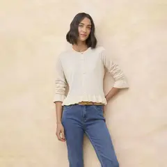 ELLE - Cardigan Manga Larga Mujer