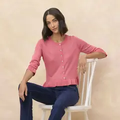 ELLE - Cardigan Manga Larga Mujer