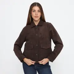 UNIVERSITY CLUB - Casaca Efecto Suede Mujer