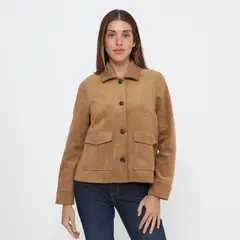 UNIVERSITY CLUB - Casaca Efecto Suede Mujer