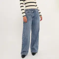 DENIMLAB - Jean Wide Leg Tiro Medio Mujer