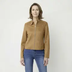 NEWPORT - Casaca Efecto Suede Mujer