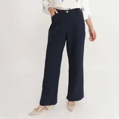 STEFANO COCCI - Pantalón Wide Leg Tiro Alto Mujer
