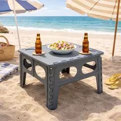 MICA - Mesa Plegable Gris 44.5 x 44.5 x 39.5 cm