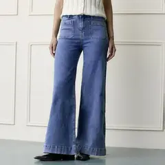 BASEMENT - Jean Wide Leg Tiro Alto Mujer