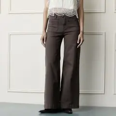 BASEMENT - Jean Wide Leg Tiro Alto Mujer