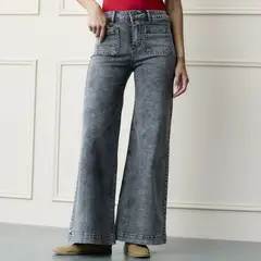 BASEMENT - Jean Wide Leg Tiro Alto Mujer