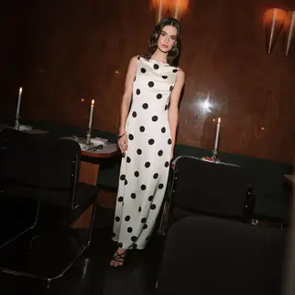 BASEMENT - Vestido Largo Polka Dots Mujer Studio