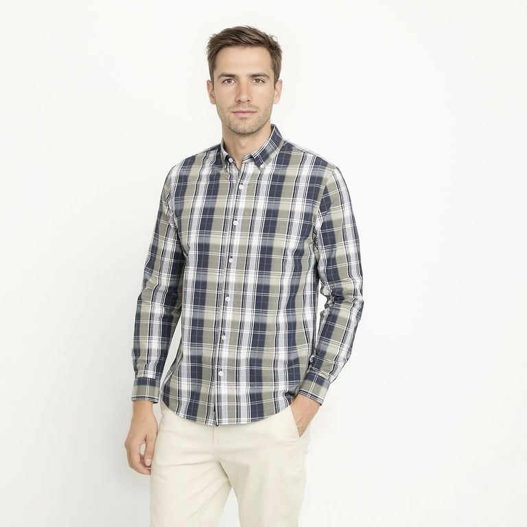 Camisa 100% Algodón Casual Regular Fit Hombre