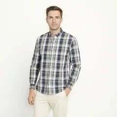 UNIVERSITY CLUB - Camisa 100% Algodón Casual Regular Fit Hombre