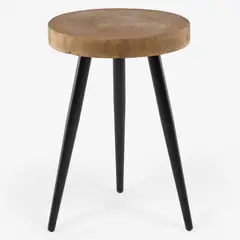 BASEMENT HOME - Mesa Lateral Madera Rústica 35x50cm