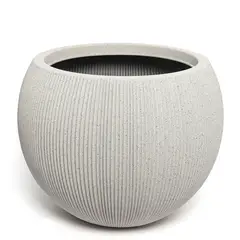 MICA - Maceta Rayas Gris Poliresina 53x41cm