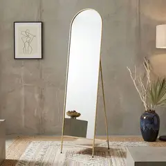 BASEMENT HOME - Espejo Pie Arco Dorado Cuerpo Completo 42x170cm