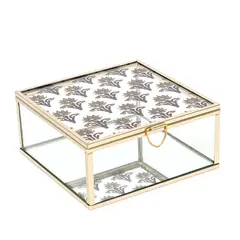 ROBERTA ALLEN - Caja Decorativa Vidrio 13x13x6cm