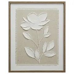 MICA - Cuadro Hoja Relieve en Lino 40x50cm