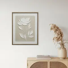 MICA - Cuadro Hoja Relieve en Lino 40x50cm