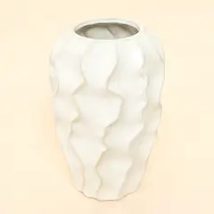 MICA - Florero Cerámica Curvas 16x25cm