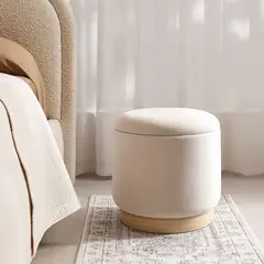 BASEMENT HOME - Puf Redondo Beige 46cm