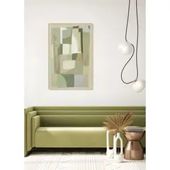 BASEMENT HOME - Cuadro Formas Verdes 82x122cm